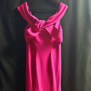 NW Nightway Formal gown. Fuschia. Full length. Cross over. Sleeveless. Size 10